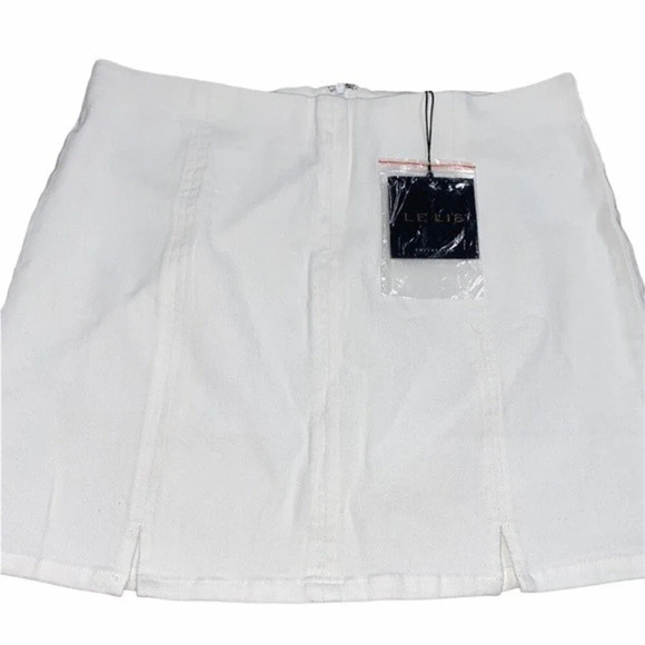 Le Lis white denim skirt size large new with tags - Picture 1 of 7